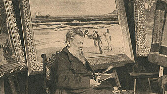 Ernst Stückelberg in seinem Atelier Ernst Stückelberg in seinem Atelier